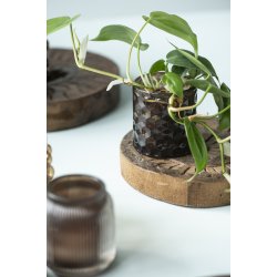 Glas stage t/fyrfadslys brun