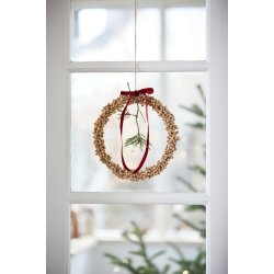 Krans m/tr�perler h�dlavet