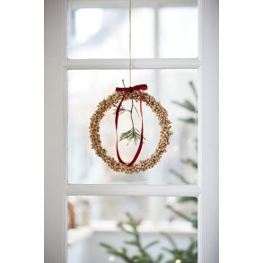 Krans m/tr�perler h�dlavet