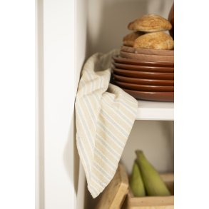 Viskestykke August natur m/bl og hvid