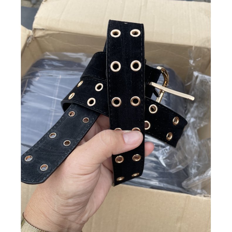 Blte - sort ruskind m/guld