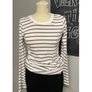Frhizamond stribed tee brun/hvid