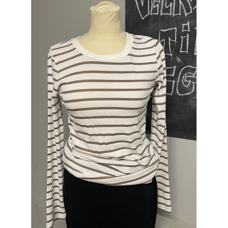 Frhizamond stribed tee brun/hvid